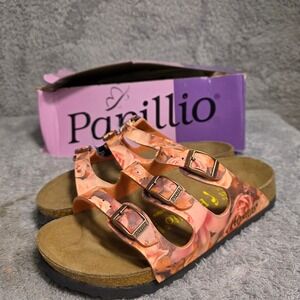 Papillio Birkenstock Florida Sandals Pink Rose Floral Print Women EU 35 4 NEW